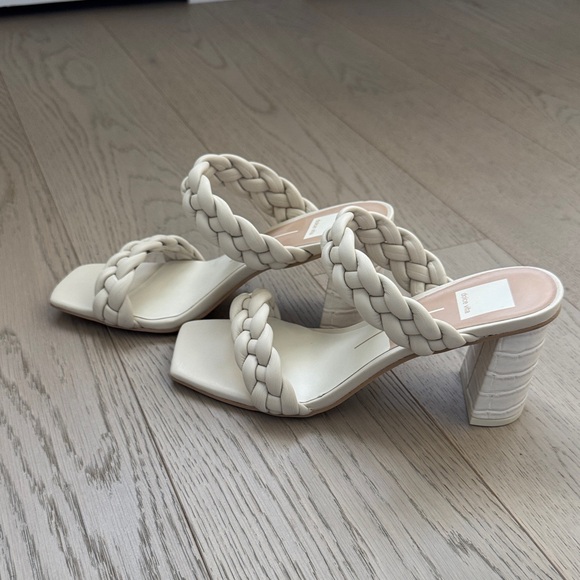 Dolce Vita Ivory Braided Double-Strap Slide Heels - Picture 2 of 4